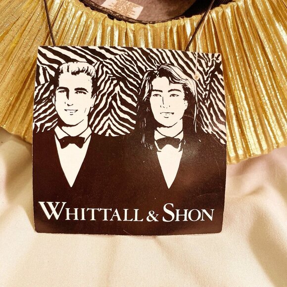 Whittall And Shon Gold Glitter Vintage Church Derby Hat - Picture 11 of 12